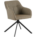 CASA-MORO Swivel Upholstered Chair with Armrests - Brown