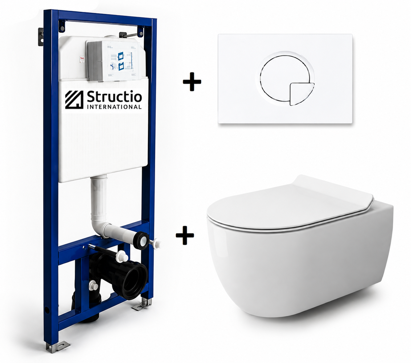 Hängewand WC set with a white spülrandless toilet and softclose seat