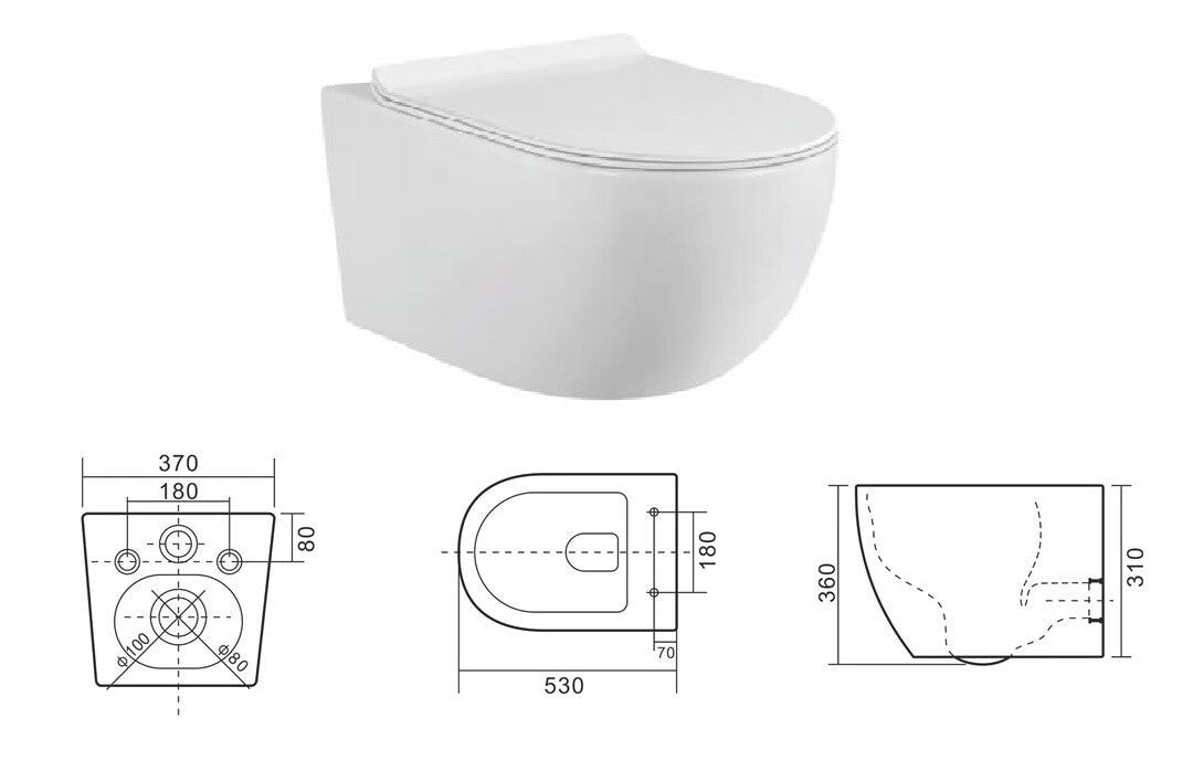 Hängewand WC Set with Softclose Toilet Seat