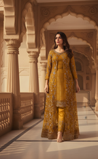 Anarkali dress for wedding party - Latest designer anarkali suits-Red-plum-wine