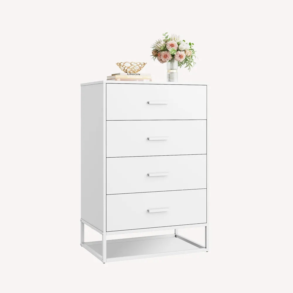 WLIVE 4-Drawer Minimalist Modern Wood Storage Chest with spacious drawers