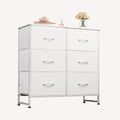 WLIVE Minimalist Fabric 6-Drawer Double Storage Dresser - white