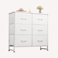 WLIVE minimalist fabric 6-drawer double storage dresser with sturdy steel frame and water-resistant wood top